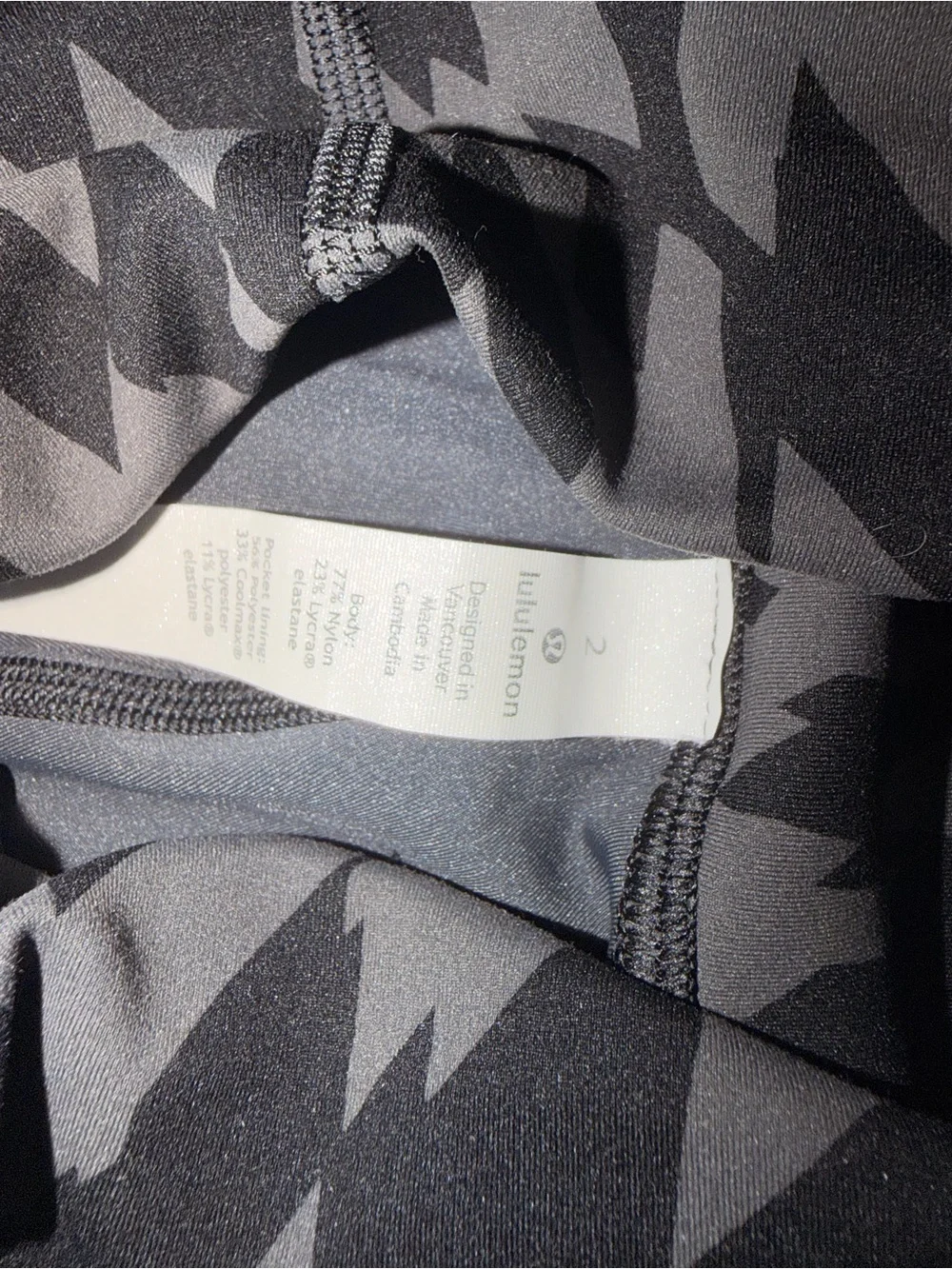 lululemon athletica Men’s Black & Gray Zigzag Athletic Shorts